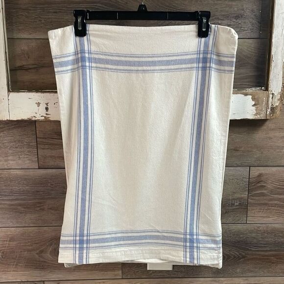 POTTERY BARN Linen Blend Pillow Cover Case Classic White Blue Plaid Standard SZ - Picture 2 of 7